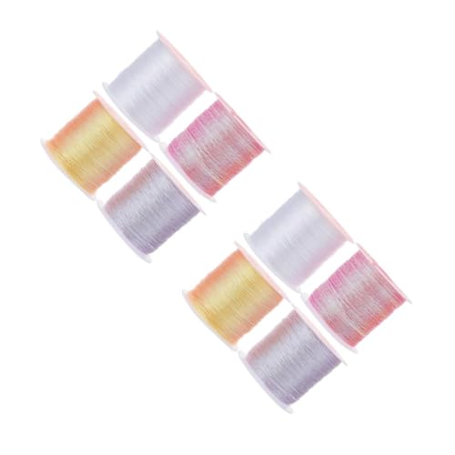 Angoily 2 Sätze Farbiger Stickseide Multifunktionaler Faden Für Kreuzstich Und Diy Projekte Für Näharbeiten Bastelkurse Und Kreative Armbänder Lila Weiß Gold 4 Rollen * 2 von Angoily