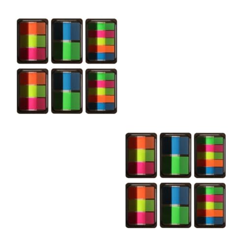 Angoily 2 Sätze Fluoreszierende Indexaufkleber Für Notizblöcke Boxen Selbstklebender Markierungssticker Praktische Haftnotizen Für Büro Und Schule Und Sets Beschreibbar Und 6boxen*2 von Angoily