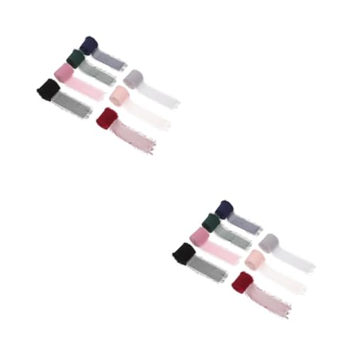 Angoily 2 Sätze Fransen Chiffonband Dekorative Bänder Für Blumensträuße Breit Pro Rolle Farben Weinrot Schwarz Nude Rosa Dunkelgrün Für Bastelprojekte Und 7rolle*2 von Angoily