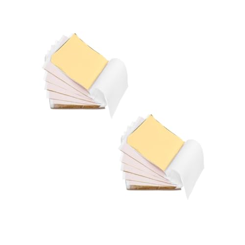 Angoily 2 Sätze Goldfolie Metallisches Kartonpapier Metallisches Origami-papier Goldloses Blatt Folie Origami-papier Schimmerndes Papier Eloxiertes Aluminium Golden 100 Stück * 2 von Angoily