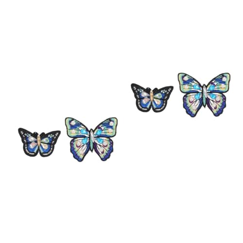 Angoily 2 Sätze Handgestickte Schmetterlings Patches Diy Kleidung Dekoration Große Und Mittlere Für Jeans Taschen Und Schuhwerk Mit Einzigartigem Blauen Design 2 Stücke * 2 von Angoily