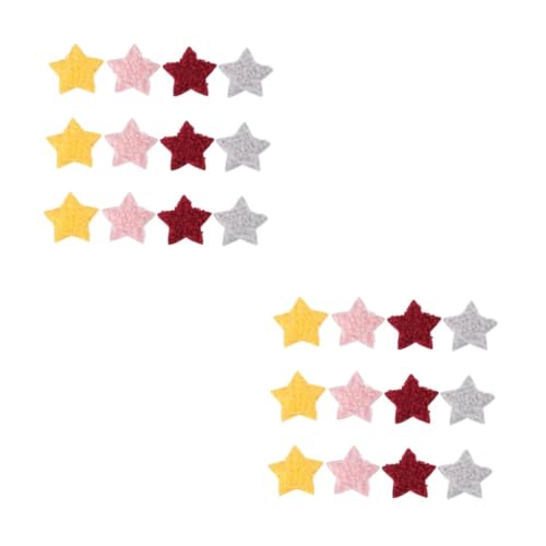 Angoily 2 Sätze Handmade Stern Patches Für Haaraccessoires Fuzzy Stoffaufnäher Für Diy Kleidung Und Dekoration Zufällige Farben Vielseitig Einsetzbar Zufällige 40 Stück * 2 von Angoily