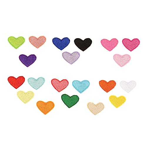 Angoily 2 Sätze Herzförmige Stickerei Patches Für Kleidung Diy Flicken Für Jeans Und Textilien Einfach Anzuwenden Für Reparaturen Und Kreative Dekoration 40 Stück * 2 von Angoily