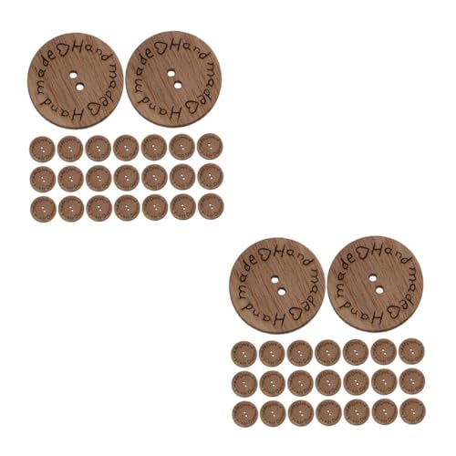 Angoily 2 Sätze Holzknopfschild Runde Bastelknöpfe Dekorative Knöpfe Runde Holzknöpfe Knopfmacher-set Handgemachte Tags Zum Häkeln Handgefertigte Knöpfe Paulownia Kaffee 100 Stück * 2 von Angoily