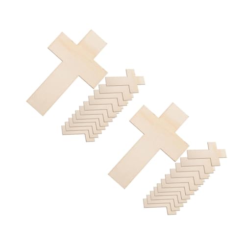 Angoily 2 Sätze Holzspäne Geformt Kreuzen Kleine Kreuzanhänger Ausgeschnitten Holz-diy-ornamente Holzhandwerksvorräte Valentinstag-ornamente Aus Holz Bemalbare Ornamente 20 Stück * 2 von Angoily