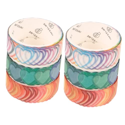 Angoily 2 Sätze Japanisches Klebeband Dekoratives Washi Tape Für Scrapbooking Und Diy Projekte Bastelband Für Notizbücher Karton Und Mehr 3 Rollen * 2 von Angoily