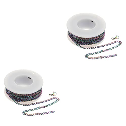 Angoily 2 Sätze Ketten Dekorative Kette mit Karabiner für DIY Armband und Halskette Langlebig und Rostfrei für Schmuckherstellung und Handwerk von Angoily