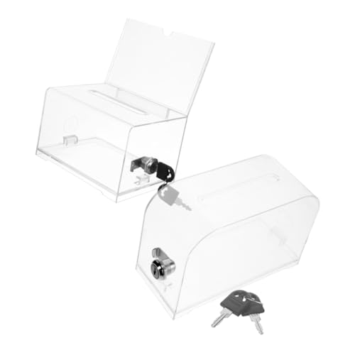 Angoily 2 Sätze Klarer Acryl Spendenbox für Visitenkarten und Vorschläge Tragbare Kartenhalter für Fundraising Geeignet für Büros und Veranstaltungen von Angoily