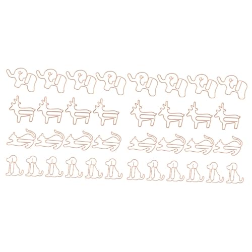 Angoily 2 Sätze Kreative Tierform Büroklammern Metallschreibwaren Katzen Hund Reh Und Design Für Bürobedarf Lesezeichen Und Geschenkideen 40 Stück * 2 von Angoily