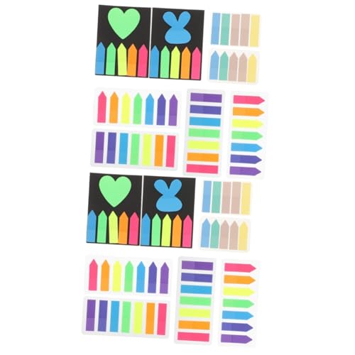 Angoily 2 Sätze Kunterbunte Selbstklebende Memo Sticker für Bunten Haftnotizen Wasserdichte Index Tabs und Praktische Notizstreifen für Schule und Büro von Angoily