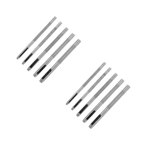 Angoily 2 Sätze Lederstanzwerkzeug Grommet Punch-kit Schneiden Klein Gürtellochmacher Locher Lochschläge Ösenschlag Werkzeug Zum Stanzen Von Gürtellöchern Stahl Silber 5 Stücke * 2 von Angoily