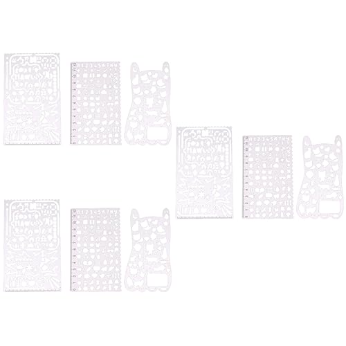 Angoily 2 Sätze Lesezeichen Lineal Mit Hohlem Design Für Zeichnungen Und Notizen Multifunktionale Schablonen Für Tagebücher Und Kreative Projekte 3 Stücke * 2 von Angoily