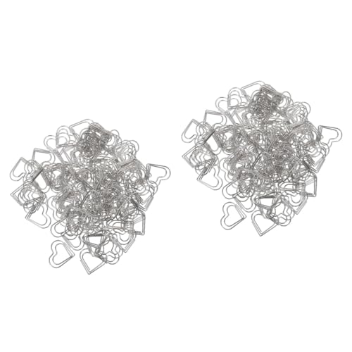 Angoily 2 Sätze Liebe Büroklammer Größe Büroklammern Herzen Form Papierverschlüsse Herzförmige Kleine Büroklammer Einzigartige Papierklammern Dokumentclips Metall Silber 100 Stück * 2 von Angoily