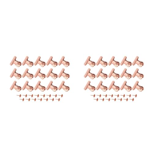 Angoily 2 Sätze Metall Papierklammern Roségold Runde Büroklammern mit Daumennägeln für Dokumente Rechnungen und Organisation von Notizen von Angoily