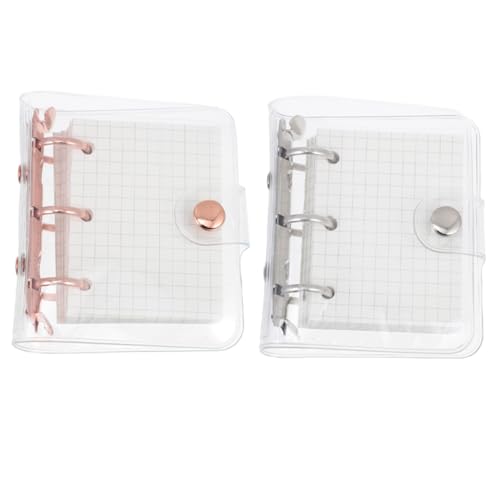 Angoily 2 Sätze Mini Handbuch Teiliges Transparentes Ringbuch Notizbuch für Diy Scrapbooking und Persönliche Planung für Büro Schule und Zuhause Vorsatzseiten Roségold von Angoily