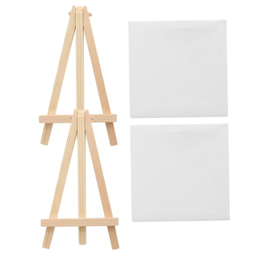 Angoily 2 Sätze Mini Staffelei mit Multifunktionalen Leinwänden Diy Ölmalerei und Aquarellmalerei Robuste Mini mit Einfachem Design für Kunstprojekte und Dekoration von Angoily