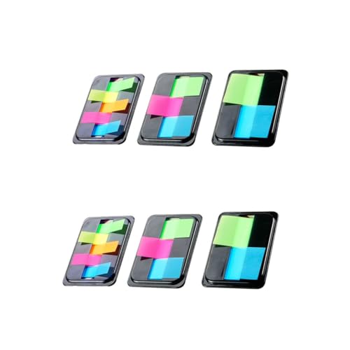 Angoily 2 Sätze Pack Kreative Farbige Seite Marker Neon Sticky Tabs Haftnotizen Beschriftbare Registerkarten Für Bücher Und Dokumente 3 Packungen * 2 von Angoily