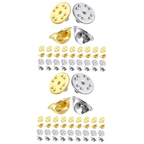 Angoily 2 Sätze Pin Rückseiten Für Broschen Und Anstecknadeln Metallverschluss Mit Schmetterlingsdesign Für Diy Schmuck Und Bekleidungszubehör Goldene Und Silberne Teile 50 Stück * 2 von Angoily