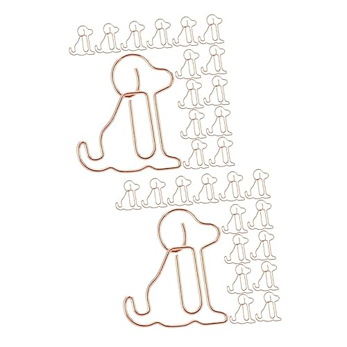 Angoily 2 Sätze Rose Gold Welpenpapierklammer Schreibwaren-clip Metallklammern Für Papier Büroklammer Aus Metall Cartoon-papierklammer Büroklammer Für Die Schule Roségold 50 Stück * 2 von Angoily