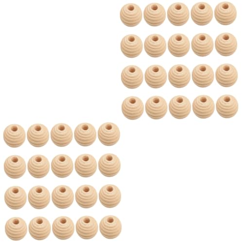 Angoily 2 Sätze Runde Holzperlen Abstandsperlen Für Schmuckherstellung Unbehandelte Diy Bastelperlen Für Armbänder Schlüsselanhänger Holzperlen Zum Auffädeln Und Basteln 50 Stück * 2 von Angoily