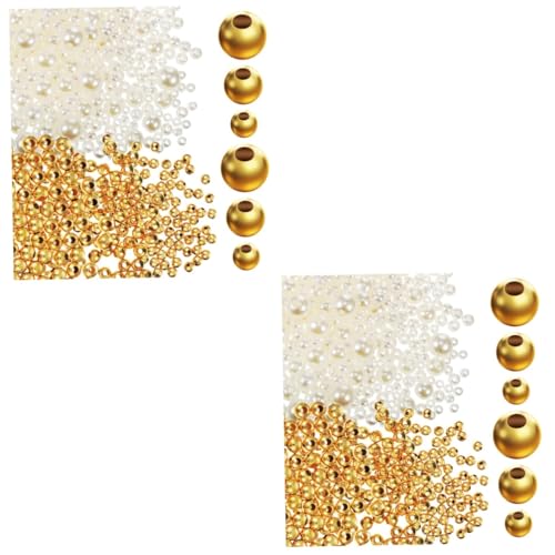 Angoily 2 Sätze Runde Perlen Und Schmuckperlen Goldperlen Mischperlen Für Schmuckherstellung Und Diy Projekte 900 Stück * 2 Angoily 2 Sätze Runde Perlen Und Schmuckperlen Goldperlen Mischperlen Für Schmuckherstellung Und Diy Projekte 900 Stück * 2 von Angoily