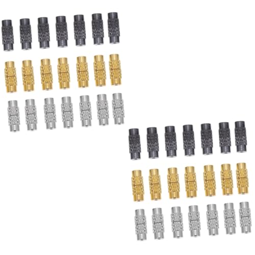 Angoily 2 Sätze Schraubverschlüsse Für Schmuck Messing Endkappen Für Armbänder Diy Schmuckzubehör Stahlfarben 120 Stück * 2 von Angoily