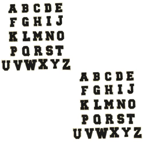 Angoily 2 Sätze Teiliges Buchstaben Patches Zum Aufbügeln Schwarze Gestickte Applikationen Für Kleidung Taschen Und Diy Projekte Zum Reparieren Und Individualisieren Von 26 Stücke * 2 Angoily 2 Sätze Teiliges Buchstaben Patches Zum Aufbügeln Schwarze Gestickte Applikationen Für Kleidung Taschen Und Diy Projekte Zum Reparieren Und Individualisieren Von 26 Stücke * 2 von Angoily