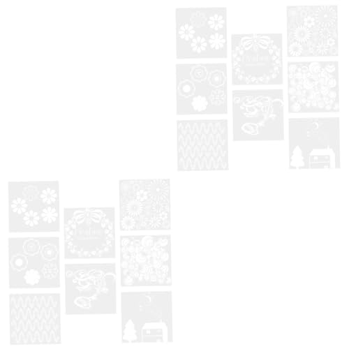 Angoily 2 Sätze Teiliges Diy Blumenschablonen Für Malerei Wiederverwendbare Zeichenschablonen Für Kreative Wandgestaltung Handgefertigte Dekoration Und Mehr 12 Stück * 2 von Angoily