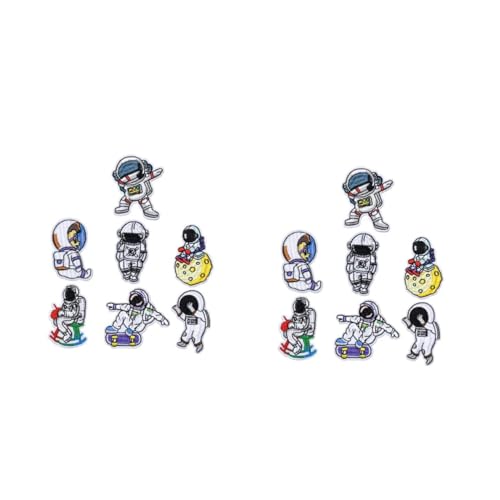 Angoily 2 Sätze Teiliges Diy Kleidung Patches Set Cartoon Astronaut Stickerei Applikationen Für Jeans Taschen Hüte Und Mehr Einfach Zu Verwenden Für Deko Und Reparaturen 7 Stück * 2 von Angoily