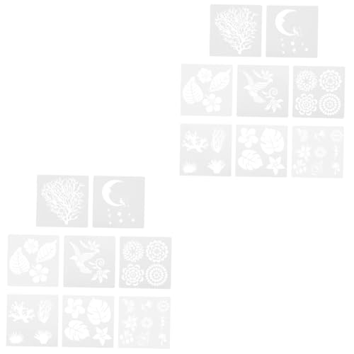 Angoily 2 Sätze Teiliges Diy Malvorlagen Für Kreative Kunstprojekte Wiederverwendbare Schablonen Für Blumenmalerei Geeignet Für Erwachsene Vielseitig Einsetzbar Mit 8 Stück * 2 von Angoily