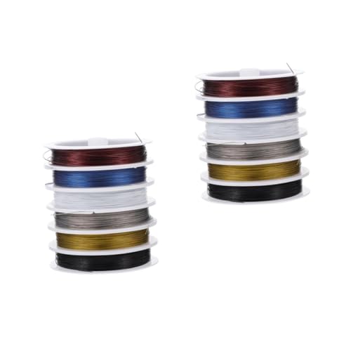 Angoily 2 Sätze Teiliges Schmuckdraht Kupfer Beschichtete Drahtschnur Für Diy Armbänder Und Für Bastelprojekte Und Schmuckherstellung 6 Stück * 2 von Angoily