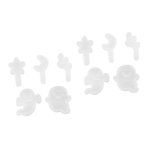 Angoily 2 Sätze Teiliges Silikonformen Für Diy Halloween Kristallmond Und Epoxidharz Gießformen Für Bastelprojekte Zuhause 5 Stück * 2 von Angoily