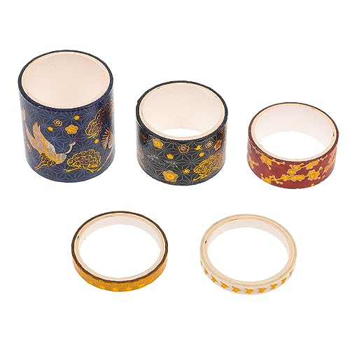 Angoily 2 Sätze Teiliges Vintage Washi Tape Dekorative Klebebänder Für Scrapbooking Und Fotoalben Zufällige Muster Stilvolle Geschenkverpackung Für Kreative Projekte 5 Stück * 2 von Angoily