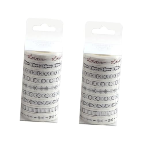 Angoily 2 Sätze Teiliges Washi Tape Set Dekoratives Klebeband Für Diy Scrapbooking Und Journaling Weiß Einfach Abziehbar Kein Kleberückstand Vielseitig Einsetzbar 9 Stück * 2 von Angoily