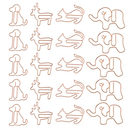 Angoily 2 Sätze Tierförmige Büroklammern Kreative Animal Shaped Bookmark Clips Aus Metall Für Notizen Karten Und Scrapbooks Niedliche Deko Für Büro Und Schule 40 Stück * 2 von Angoily