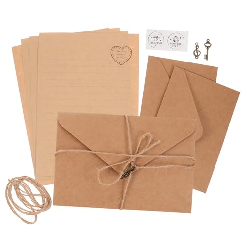 Angoily 2 Sätze Vintage Briefpapier Set mit Umschlägen Set Briefpapier und Dekorative Umschläge für Kreative Einladungen und Persönliche Nachrichten Hochwertiges Papier für und von Angoily