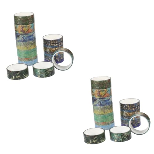 Angoily 2 Sätze Vintage Washi Tapes Diy Dekorative Klebebänder Für Scrapbooking Kreativprojekte Und Handbuch Dekorationen Japanisches Papierband 12 Rollen * 2 von Angoily