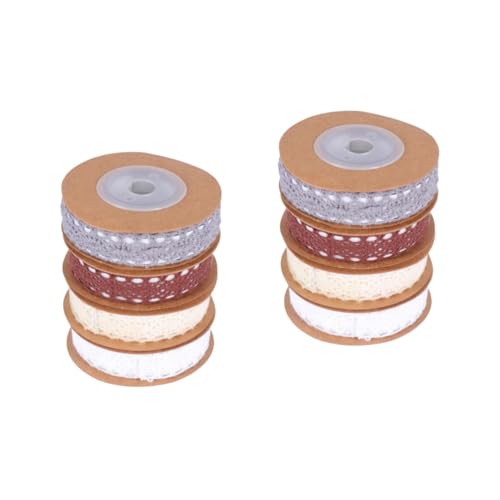 Angoily 2 Sätze Yards Selbstklebendes Baumwoll Spitzenband Mischfarben Diy Verpackungsband Für Basteln Party Home Office Dekoration 4rollen*2 von Angoily