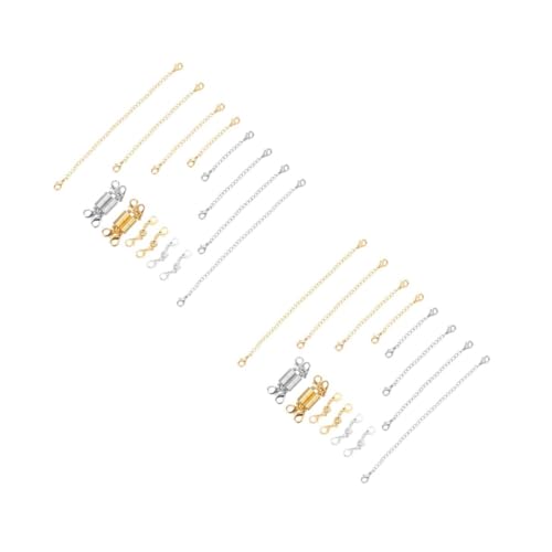Angoily 2 Sätze Zylindrischen Magnetischen Verschlüssen für Gold und Silber Diy Schmuckzubehör Einfaches Anbringen mit Starkem Halt für Armbänder und Ketten von Angoily