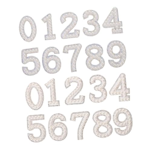 Angoily 2 Satz Perlen Strass Zahlen Aufnäher zum Aufbügeln Bestickte Zahlen Patches mit Langlebigem Vliesstoff Einfache DIY Anwendung für Kleidung Taschen Hüte Klare Zahlenmuster Angoily 2 Satz Perlen Strass Zahlen Aufnäher zum Aufbügeln Bestickte Zahlen Patches mit Langlebigem Vliesstoff Einfache DIY Anwendung für Kleidung Taschen Hüte Klare Zahlenmuster von Angoily