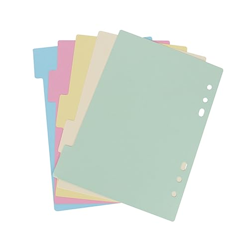 Angoily 2 Sets Mit 5 Registerpapier Loseblatt Buchpapier Trennblätter Farbige Planer Trennblätter Loch Trennblätter Pastell Kleberegister Für Bücher Ringordner Zufällige Farbe von Angoily