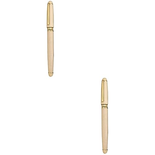Angoily 2 Stck. Holz Schreibstift Natürlicher Füllfederhalter aus Ahorn Ergonomisch für Büro Schule und Kreative Projekte Glattes Schreiben Kompakte und Tragbare Stilvolles Design von Angoily