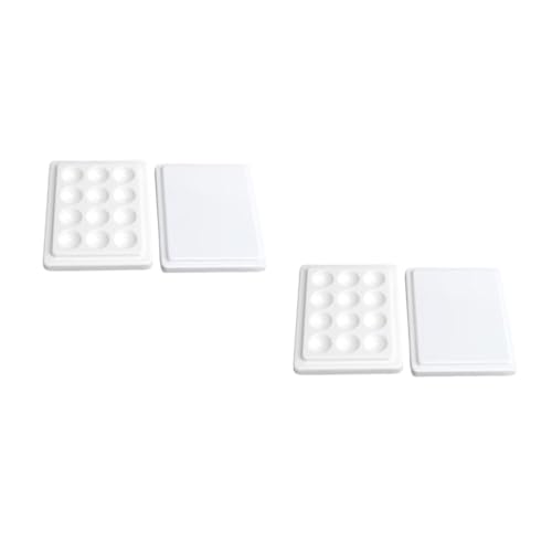 Angoily 2 Stck. Keramisches Nagellack Mischtablett Fächer Nagelkunst für Nagelstudios und Heimgebrauch Ermöglicht Müheloses von Nagellack und Farben von Angoily