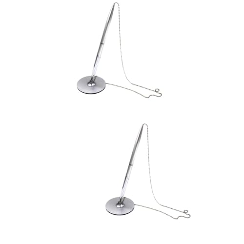 Angoily 2 Stck. Premium Kugelschreiber mit Stabiler Metallbasis und Ergonomischem Design Kettenhalterung für Bankschalter Büroempfang und Geschäft Silberner Ballpoint Pen für Flüssiges Angoily 2 Stck. Premium Kugelschreiber mit Stabiler Metallbasis und Ergonomischem Design Kettenhalterung für Bankschalter Büroempfang und Geschäft Silberner Ballpoint Pen für Flüssiges von Angoily