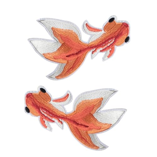 Angoily 2 Stk. Goldfisch Stickerei Aufnäher DIY Patches zum Aufnähen oder Aufbügeln für Kleidung Taschen Schuhe und Accessoires Große Hochwertige Applikationen für Textilien Angoily 2 Stk. Goldfisch Stickerei Aufnäher DIY Patches zum Aufnähen oder Aufbügeln für Kleidung Taschen Schuhe und Accessoires Große Hochwertige Applikationen für Textilien von Angoily