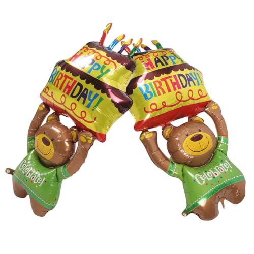 Angoily 2 Stück Bär Folienballons Niedliche Tier Ballons für Geburtstagsfeiern Party Dekorationen und Kinderfeste Luftballons für Bär Themenpartys Einfach zu Befüllen und Leicht zu von Angoily