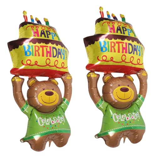 Angoily 2 Stück Bär Kuchen Form Luftballons Tierische Geburtstagsluftballons für Festliche Dekorationen Wiederverwendbar für Tier und Mottopartys um Freude zu Verbreiten Angoily 2 Stück Bär Kuchen Form Luftballons Tierische Geburtstagsluftballons für Festliche Dekorationen Wiederverwendbar für Tier und Mottopartys um Freude zu Verbreiten von Angoily