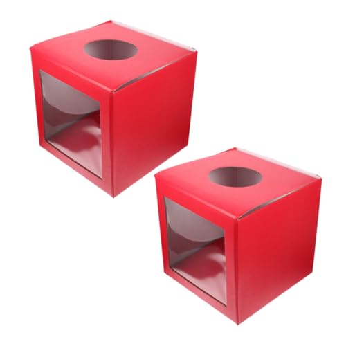 Angoily 2 Stück -Box Spendenfall Tombolaboxen mit Schlitz Los Tombola-Eimer Ball Behälter Slot Briefkasten aus Pappe Wahlurnen Spendenboxen für Fundraising Lotterieboxen Papier rot von Angoily