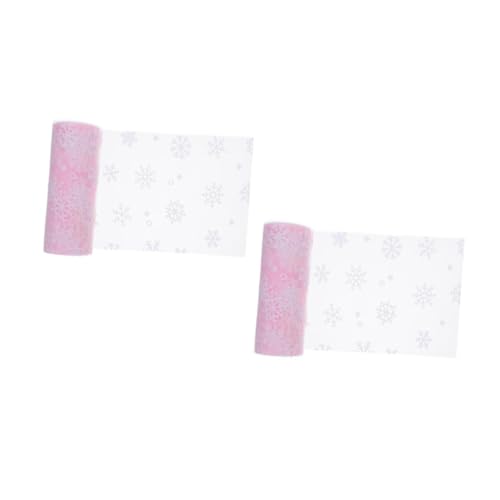 Angoily 2 Stück Breites Glitzerndes Organza Gauze Roll mit Schneeflockenmuster Vielseitig für Weihnachtsdeko Partygestaltung Geschenkverpackung und DIY Bastelprojekte Geeignet von Angoily