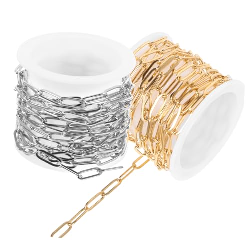 Angoily 2 Stück Büroklammerkette edelstahlketten bag chain fußringe silver chain Taschenkette Halskette Schmuck Clip Schlüssel Papier Edelstahlkette für Damen Armbandkette Rostfreier Stahl Angoily 2 Stück Büroklammerkette edelstahlketten bag chain fußringe silver chain Taschenkette Halskette Schmuck Clip Schlüssel Papier Edelstahlkette für Damen Armbandkette Rostfreier Stahl von Angoily